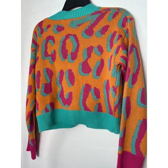 Cider Women’s Cardigan Size Small – Multicolor Artsy Boho Indie Button Front Kni - Picture 7 of 8